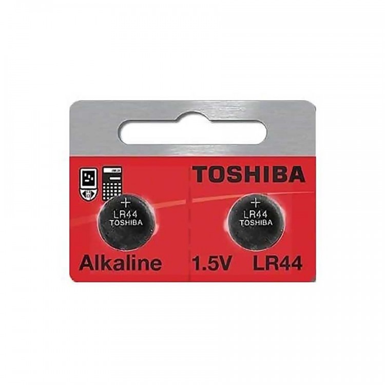 Pilha alcalina Toshiba LR44 1.5V - cartela com 2 unidades