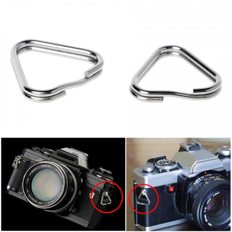 Triângulo de metal para alça de câmera fotográfica (par)