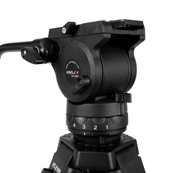 Tripé Kingjoy VT-2100L + VT-3530 com cabeça para vídeo - Suporta até 15 kg