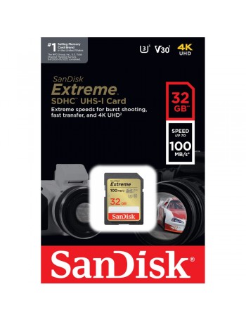 Cartão SDHC SanDisk Extreme 32GB - 100MB/s