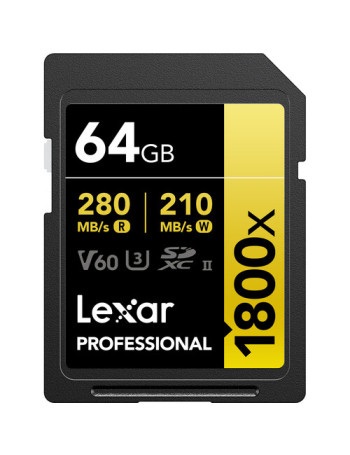 Cartão SDXC Lexar Gold Series UHS-II 64GB - 280MB/s (V60)