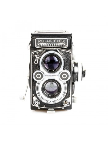 Câmera analógica médio formato Rolleiflex com Planar 75mm f3.5 - USADA