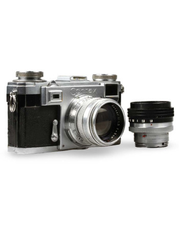 Câmera analógica 35mm Contax IIa com lente Carl Zeiss Jena Sonnar 50mm f1.5 e Helios-103 53mm f/1.8 - USADO