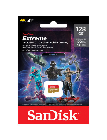 Cartão microSDXC Sandisk UHS-I Extreme 128GB - 190MB/s
