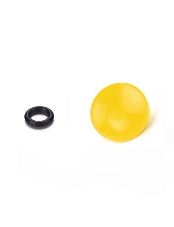Botão côncavo para disparador de câmera (com borracha de fixação) - AMARELO