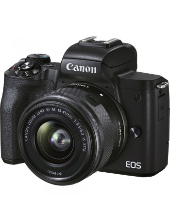 Câmera mirrorless Canon EOS M50 Mark II com lente EF-M 15-45mm IS STM 