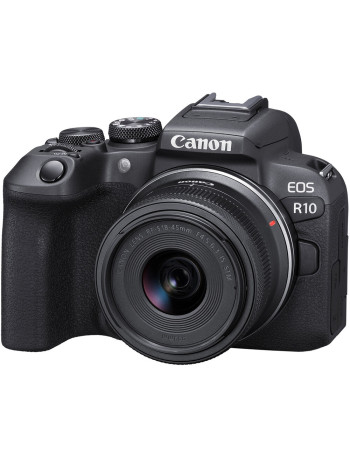 Câmera mirrorless Canon EOS R10 com lente RF-S 18-45mm IS STM