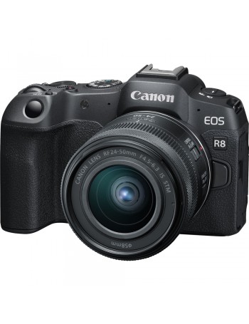 Câmera mirrorless Canon EOS R8 com 24-50mm f4.5-6.3 IS STM