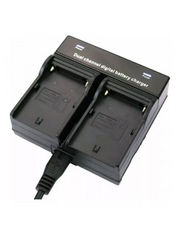 Carregador de bateria duplo para NP-F970, NP-F750, NP-F770, NP-570, F-550