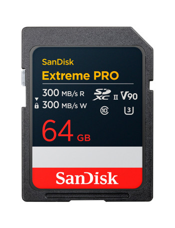 Cartão SDXC SanDisk Extreme PRO UHS-II 64GB - 300MB/s (V90)
