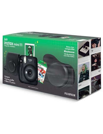 Kit câmera Instantânea Fujifilm instax mini 11 GRAFITE + bolsa + filme com 10 fotos