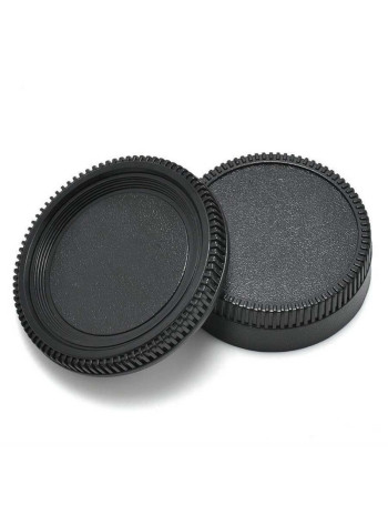Kit com tampas de proteção QTS4639A para Nikon F (traseira da lente + corpo da câmera)