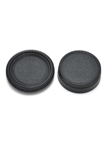 Kit com tampas de proteção QTS4639A para Nikon F (traseira da lente + corpo da câmera)