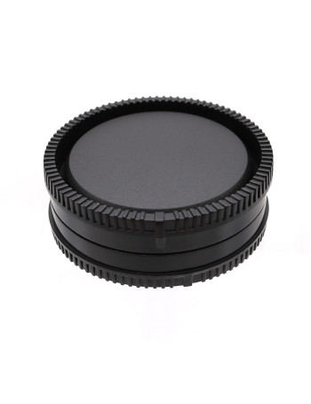 Kit com tampas de proteção (traseira da lente + corpo da câmera) para sistema Sony E (sem logo)