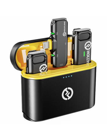 Microfone de lapela sem fio Hollyland Lark C1 Duo (duplo) para iOS Lightining
