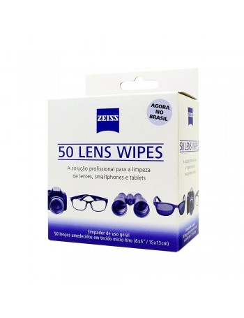 Lenços umedecidos Zeiss Lens Wipes para limpeza óptica geral - 50 un.