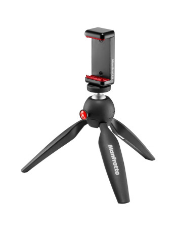 Tripé de mesa Manfrotto PIXI com suporte smartphone (MKPIXICLMII-BK)
