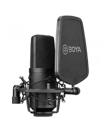 Microfone cardioide condensador Boya BY-M800 para estúdio