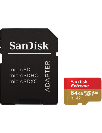 Cartão microSDXC Sandisk UHS-I Extreme 64GB - 170MB/s (com adaptador SD)