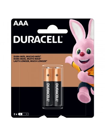 Pilha alcalina Duracell AAA - cartela com 2 unidades