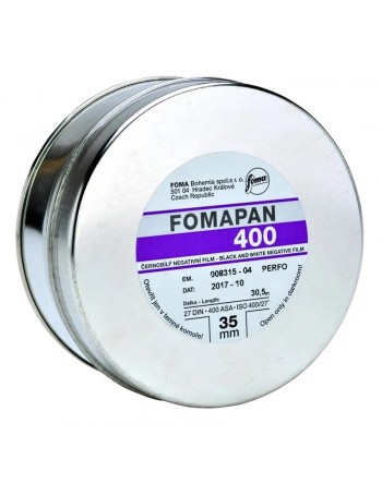 Rolo de filme fotográfico 35mm Fomapan Action ISO 400 Preto e Branco (30 metros de comprimento)