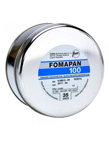 Rolo de filme fotográfico 35mm Fomapan Classic ISO 100 Preto e Branco (30 metros de comprimento)