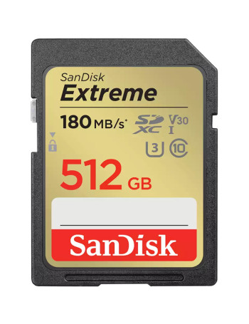 Cartão SDXC SanDisk Extreme UHS-I 512GB - 180MB/s (V30)