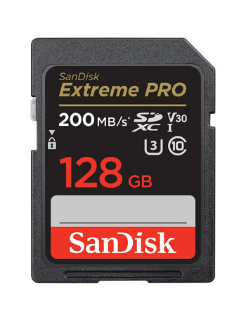 Cartão SDXC SanDisk Extreme PRO UHS-I 128GB - 200MB/s (V30)