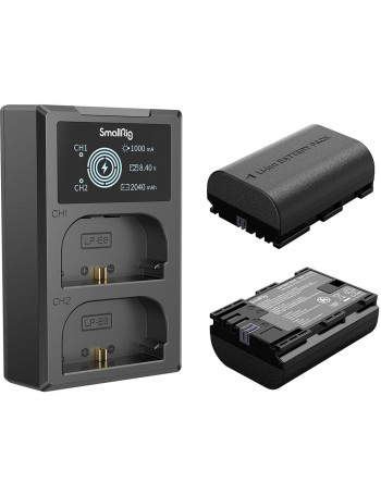 Carregador duplo SmallRig 3821 com duas baterias LP-E6NH