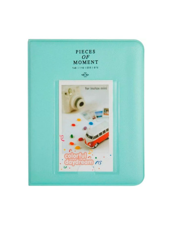 Álbum de fotos Pieces of Moment para instax mini - comporta 64 fotos (Verde água)