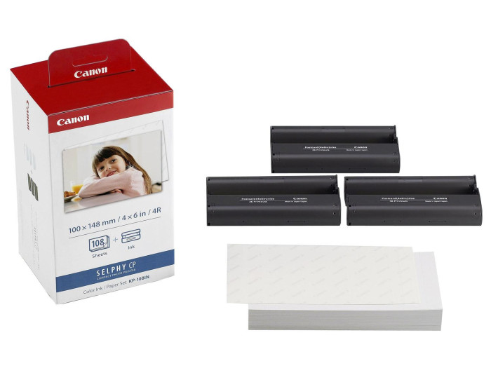 Kit papel e tinta Canon KP-108IN para impressoras SELPHY (108 folhas)