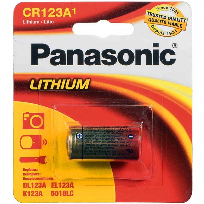 Pilha de lítio Panasonic CR123 3V