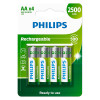 Pilha recarregável Philips AA 2500mAh R6B4RTU25/97 cartela com 4 unidades