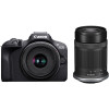 Câmera mirrorless Canon EOS R100 com RF-S 18-45mm + RF-S 55-210mm