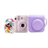 Kit câmera Instantânea Fujifilm instax mini 12 LILÁS CANDY + bolsa + filme spray com 10 fotos