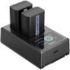 Carregador duplo SmallRig 3818 com duas baterias NP-FW50