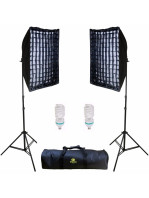 Kit de Iluminação contínua Greika AGATA II com grade e 2 lâmpadas (110V)