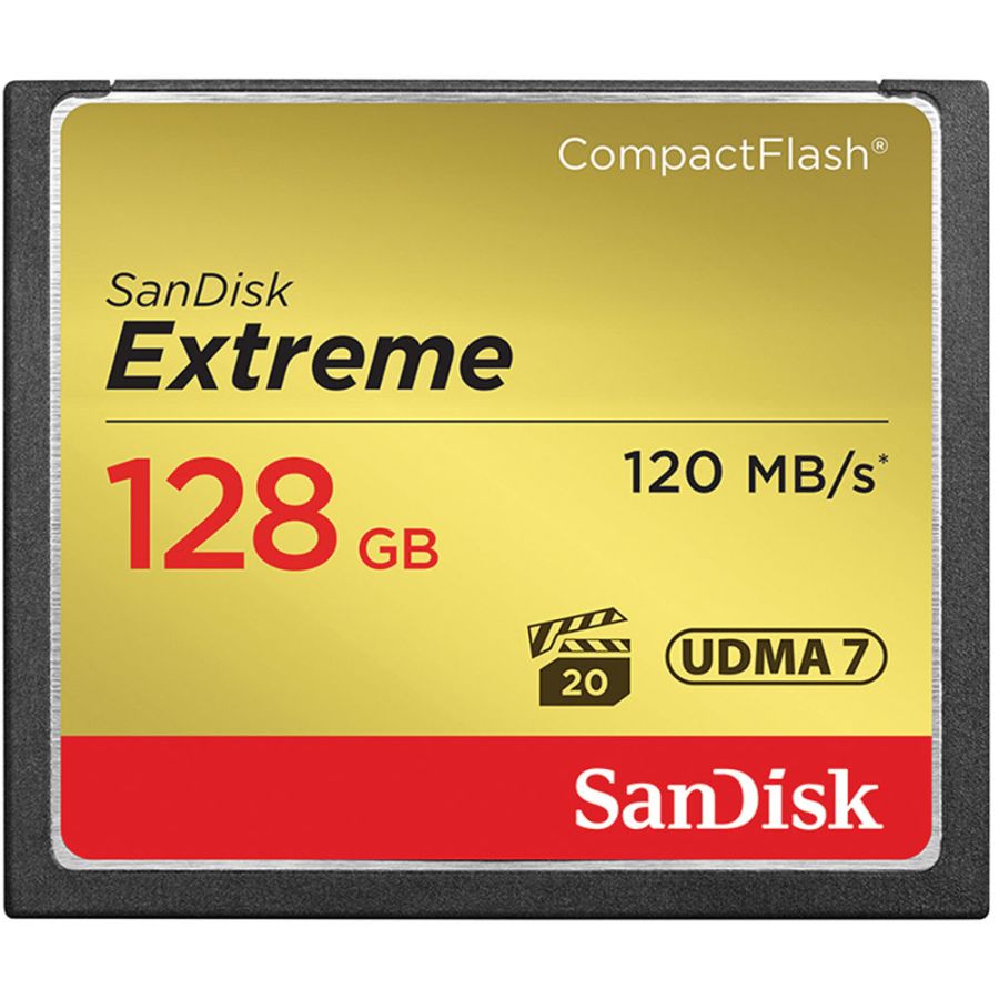 Cartão Compact Flash Sandisk Extreme 128GB - 120MB/s