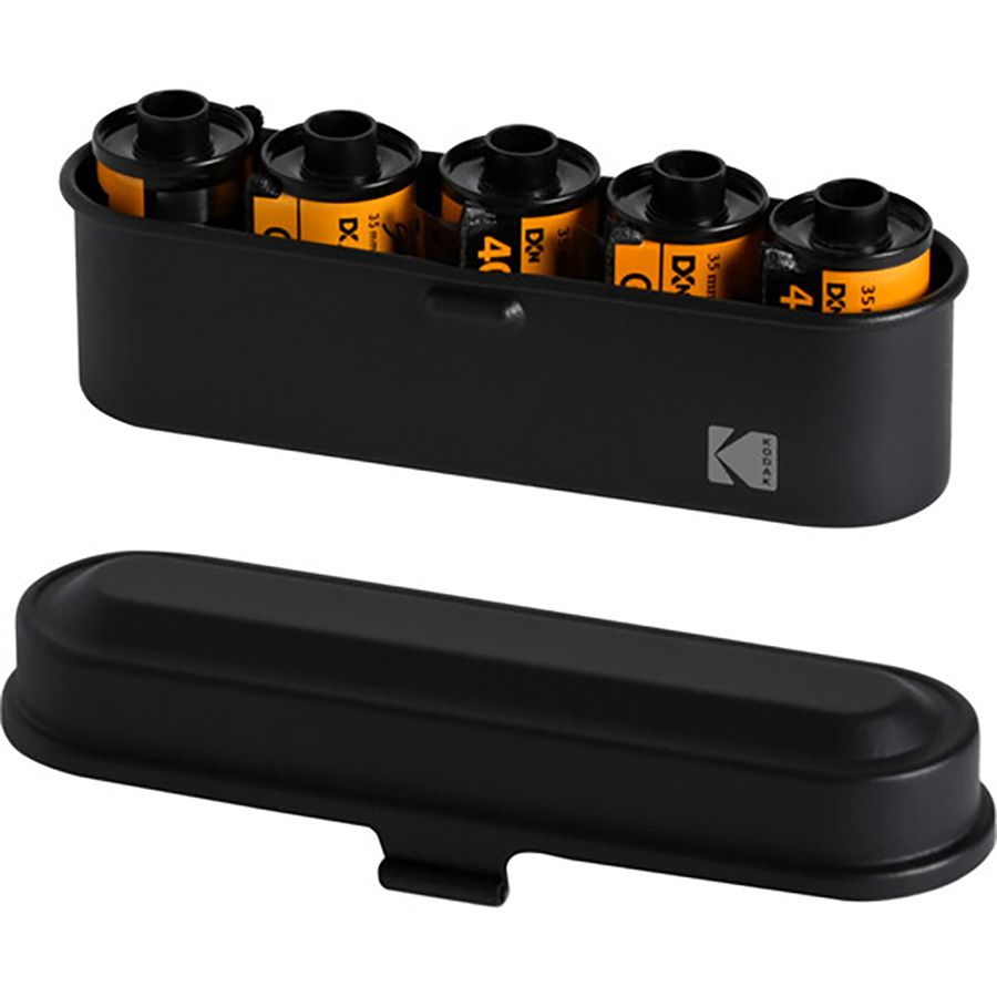 Estojo de aço Kodak para 5 rolos de filme 35mm (PRETO)