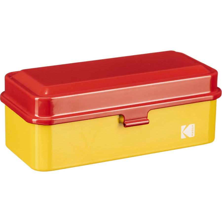 Estojo de aço Kodak para rolos de filme 35mm e 120 (AMARELO E VERMELHO)