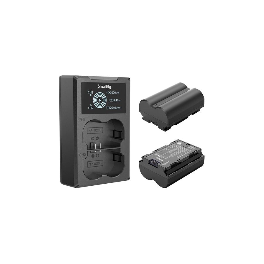 Carregador duplo SmallRig 3822 com duas baterias NP-W235