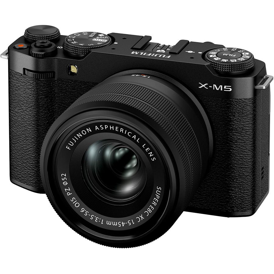Câmera mirrorless Fujifilm X-M5 com lente 15-45mm (PRETO)