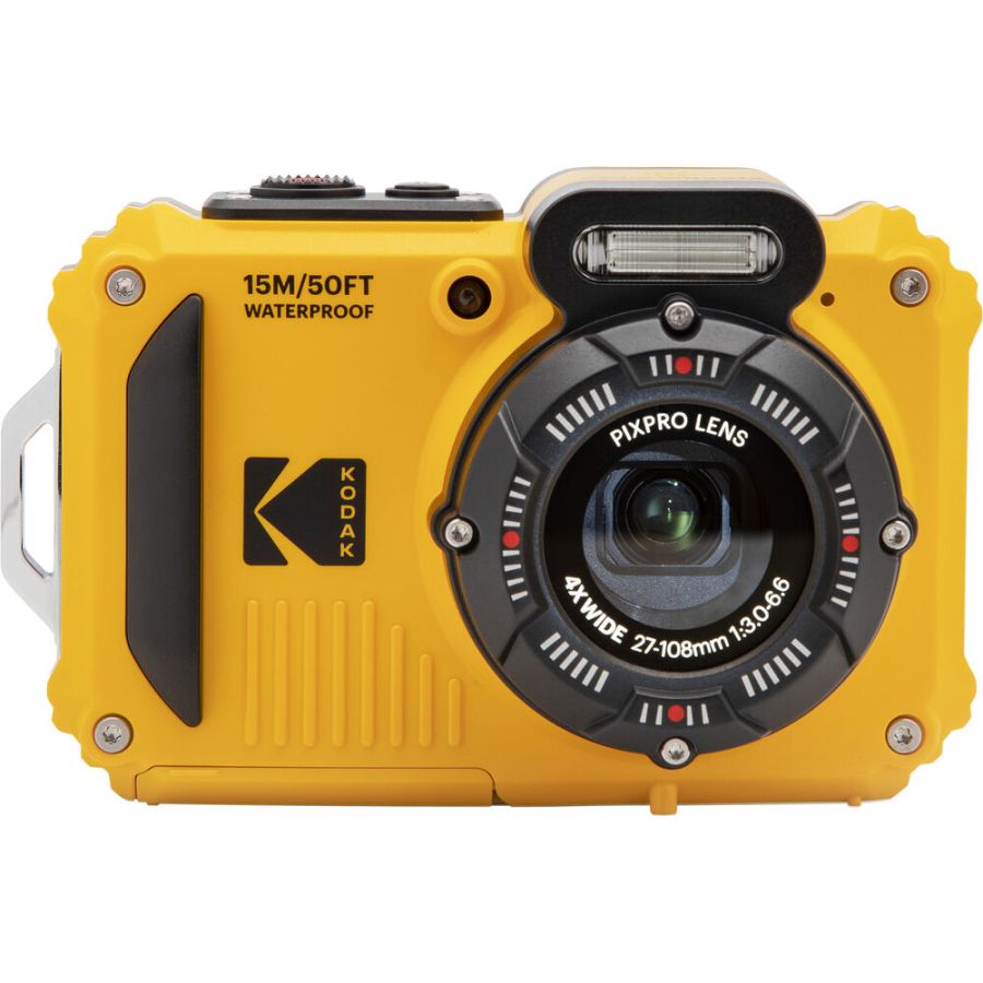 Câmera compacta Kodak PIXPRO WPZ2 à prova d'água (AMARELO) - kit com 2 baterias e cartão de 16GB