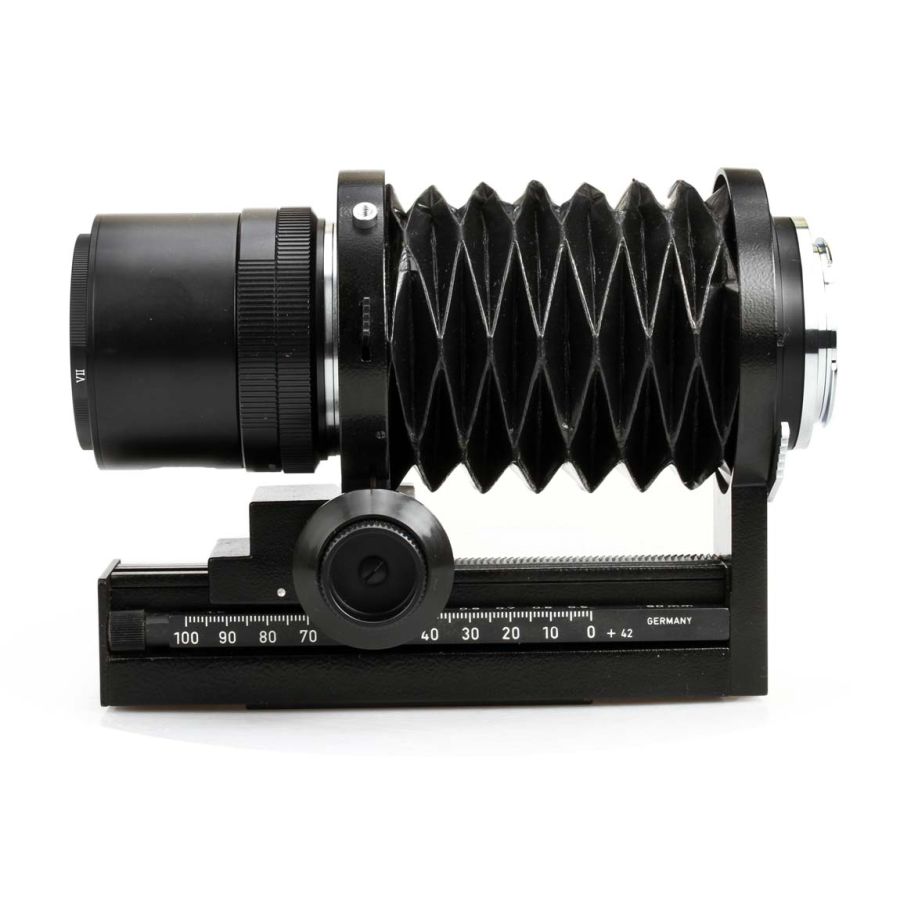 Objetiva Leica Macro-Elmar-R 100mm f4 com fole de focalização - USADO