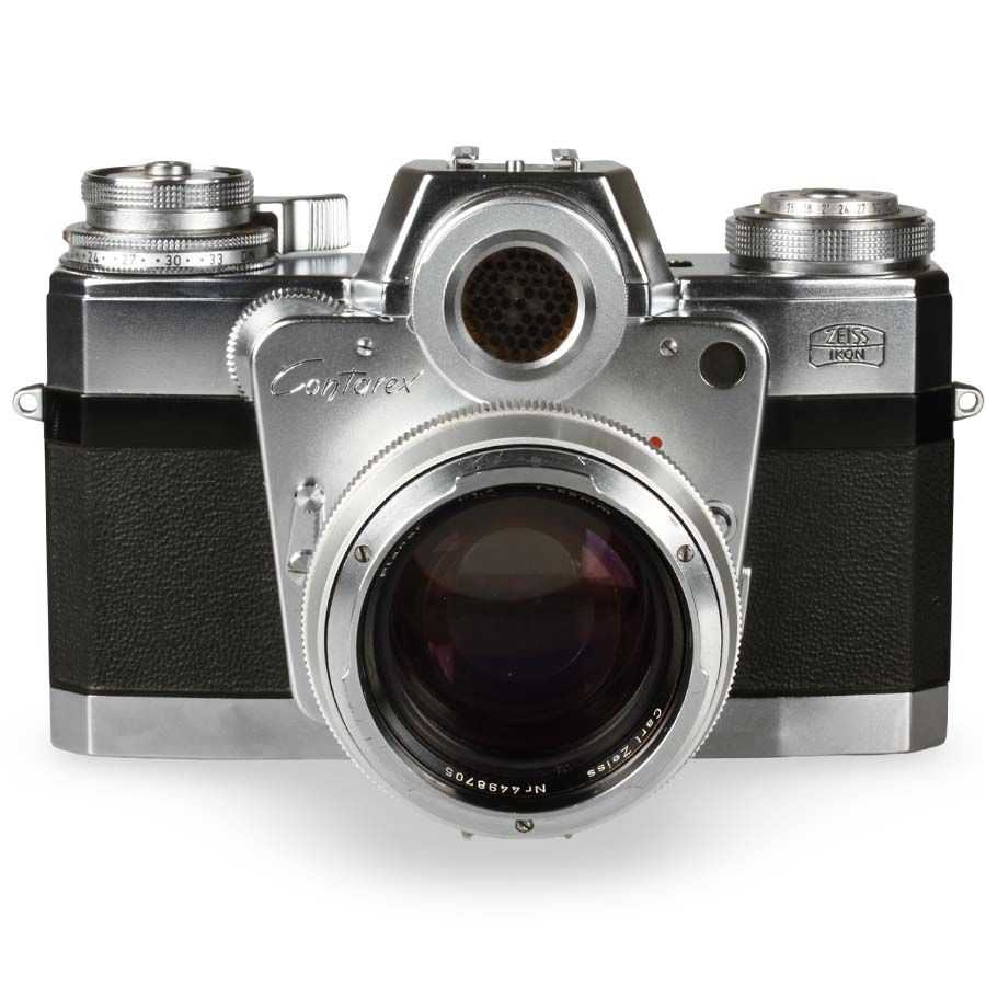 Câmera analógica 35mm Zeiss ikon Contarex I (Bullseye) com lente Planar 55mm f1.4 - USADO