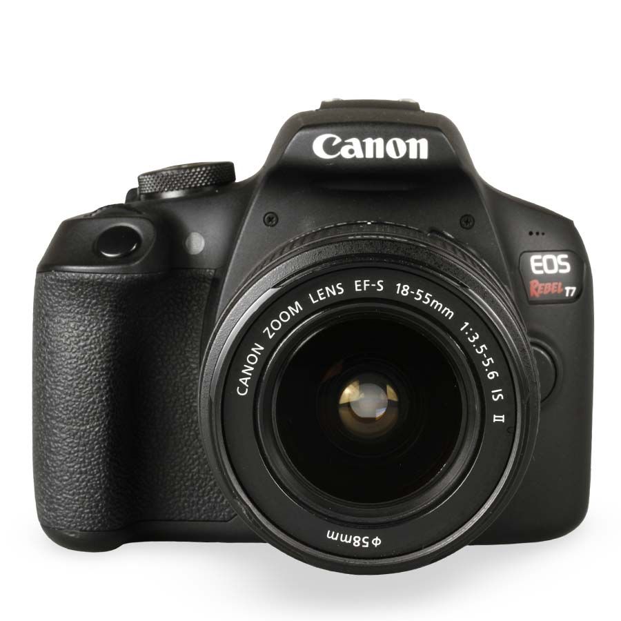 Câmera DSLR Canon EOS Rebel T7+ Plus com lente 18-55mm IS II - USADO (5850 disparos)