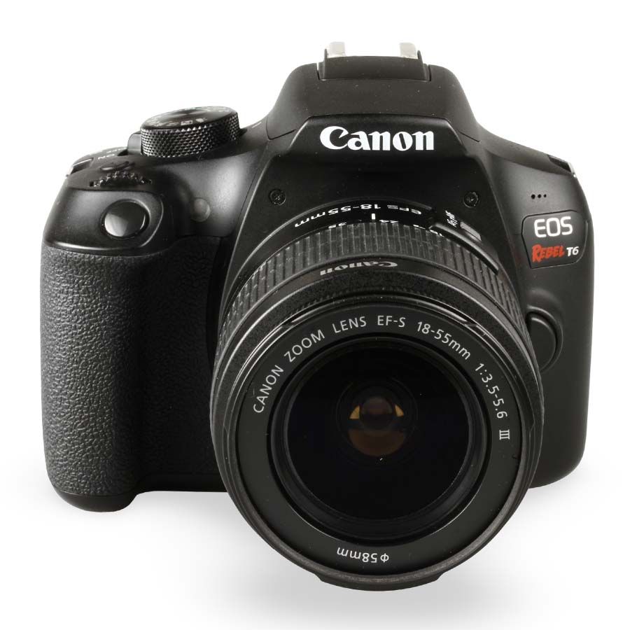 Câmera DSLR Canon EOS Rebel T6 com lente 18-55mm III - USADO (14.950 disparos)