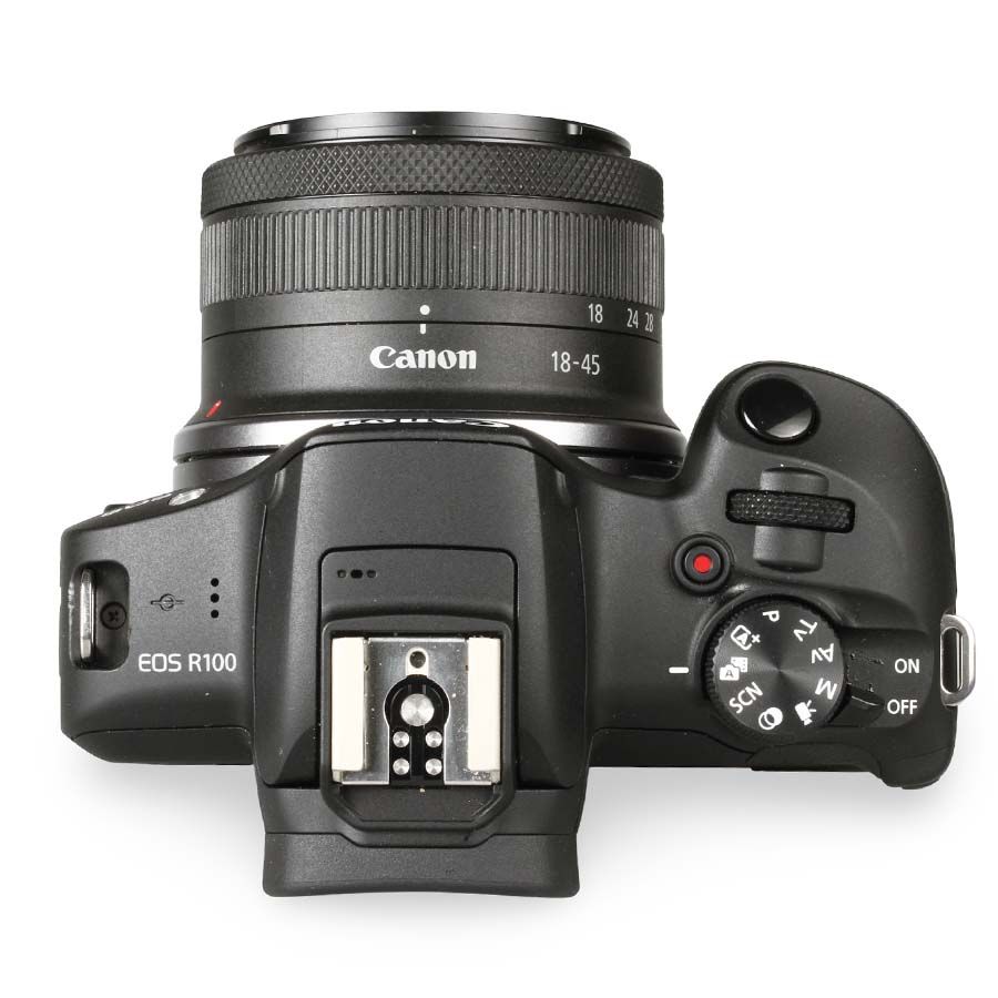 Câmera mirrorless Canon EOS R100 com lente RF-S 18-45mm IS STM - USADO