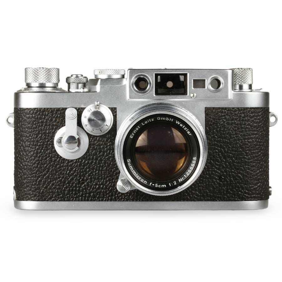Câmera analógica 35mm Leica III G com lente Summicron 50mm f2 - USADA