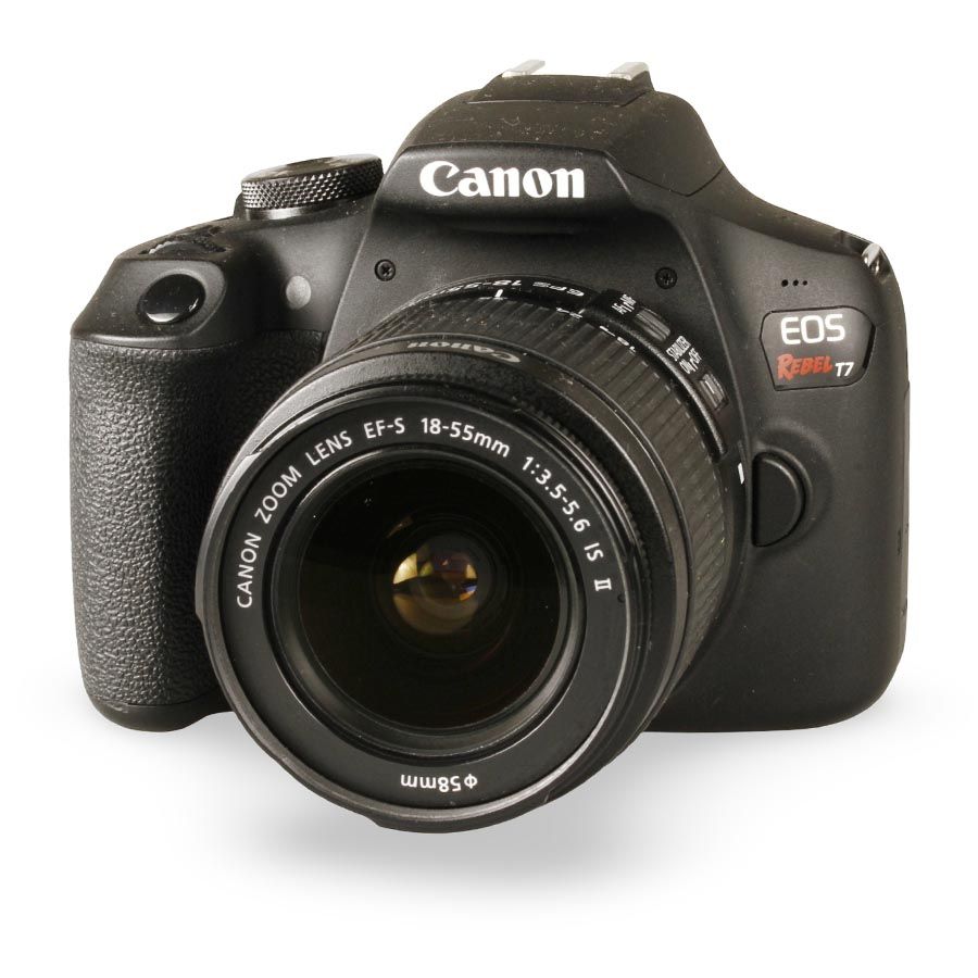 Câmera DSLR Canon EOS Rebel T7+ com lente 18-55mm IS II - USADO (7.250 disparos)